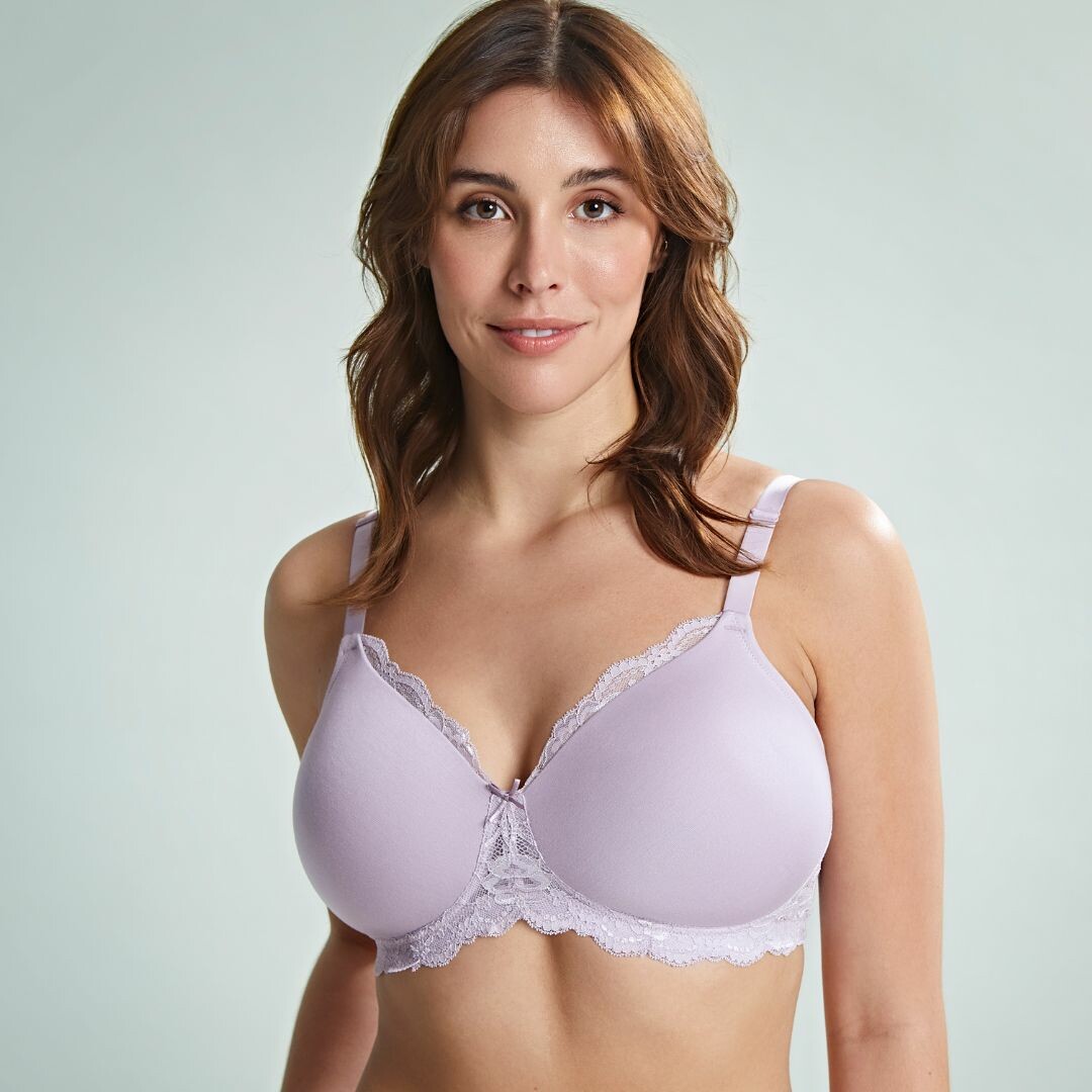 Royce Wireless Firm Support Cotton Bra with Lace Trim Top Cup Isabella 914