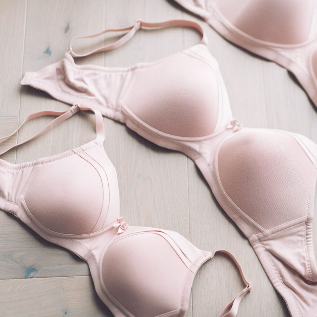 bras laid on floor